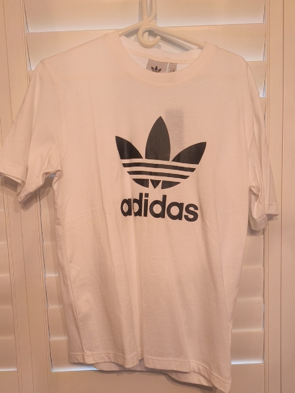 Adidas White T-Shirt with Black Trefoil Logo